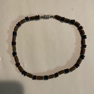 Brown and Black Beaded Necklace